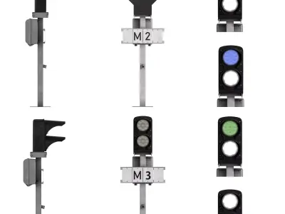 RAILROAD Dwarf traffic light 3D model