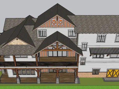 659 Wooden big House 3D model