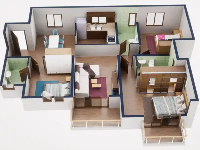 3D Floor Plan Model 53 3D model