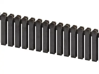 Wooden white fence Low-poly 3D model