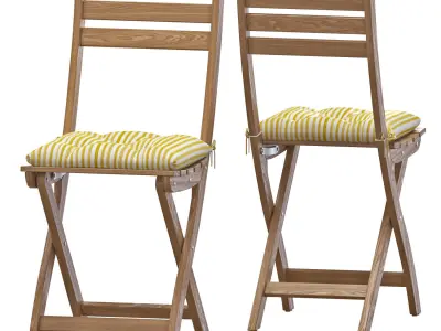 ASKHOLMEN Table And Chairs 3D model