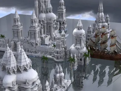 Scull Temple Pirate Kit bash 2 3D model 3D model