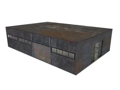 industrial building warehouse 5 Low-poly 3D model