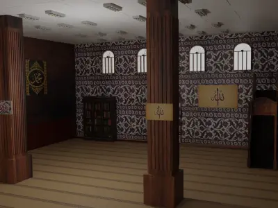 Mosque Interior Low-poly 3D model