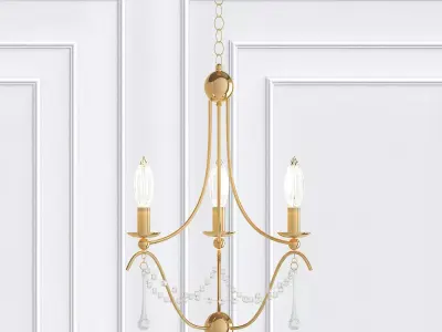 METRO chandelier with beads hanging from it 3D model