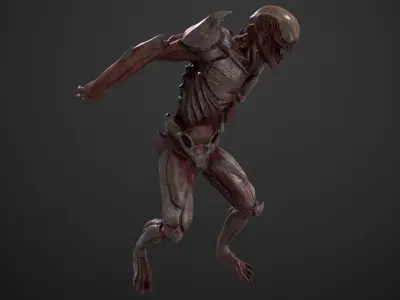Mutant 2 Humanoid Monster Low-poly 3D model