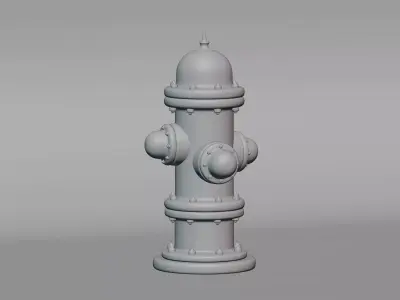 Fire Hydrant Low-poly 3D model 13