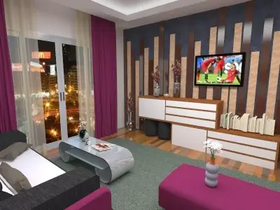 Small livingroom 3d scene 3D model