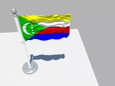 Comoros flag 3D model