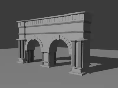 City Gate Low-poly 3D model