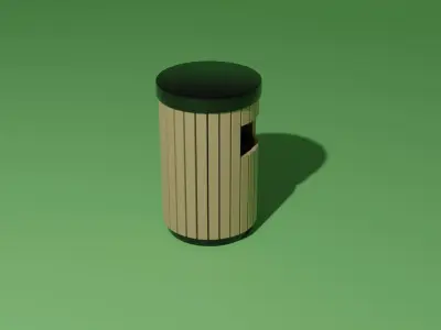 Trash bin Low-poly 3D model