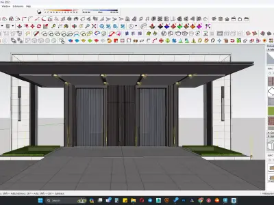 Housing society main gate design 3d model 3D model