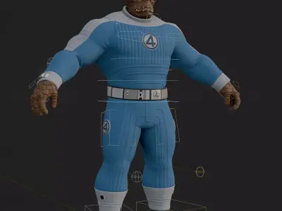Ben Grimm 3D Model Fortnite The Thing Rigged PBR FBX OBJ Low-poly 3D model