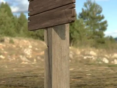 All in one package - 5 Old sign Models - Low Poly Low-poly 3D model