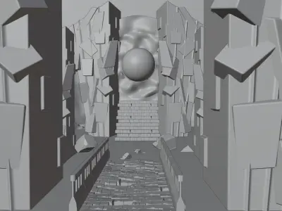 Epic enviroment scene made in blender 3D model