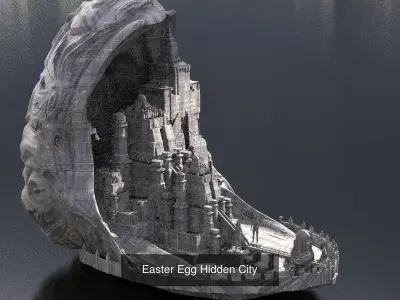 Easter Collection 1 statue of angel with wings 3D Model Pack