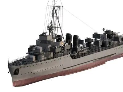 WW2 HEAVILY ARMED PATROL SHIP 3D model