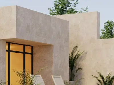 VRay - 3DS MAX scene files Minimal house Exterior 3D model Low-poly 3D model