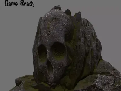 Skull Cave Low-poly 3D model 26