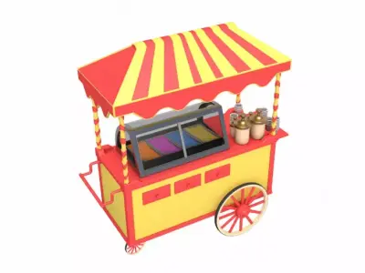 Ice Cream Carts Collection 3D model