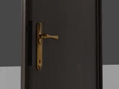 Classic interior door with frames Low-poly 3D model