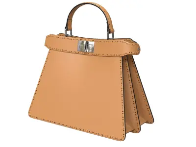 Fendi Peekaboo Bag Brown Low-poly 3D model