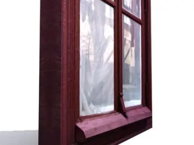 Window 7 wooden Low-poly 3D model