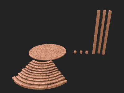 Basalt Rocks Platform  Low-poly 3D model