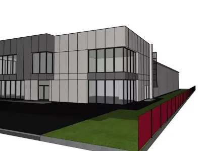 Industrial Warehouse and Office 3D Model 3D model