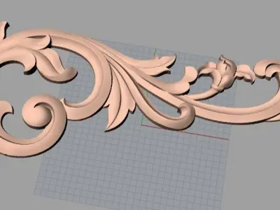 Door flower 3D relief STL Model for CNC woodworking carving E299 3D model