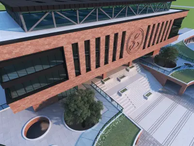 School Building 13 Low-poly 3D model