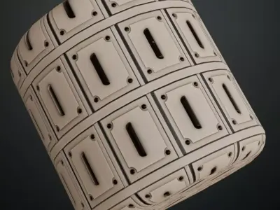 White Painted Ornate Wooden Panel Trim PBR Texture