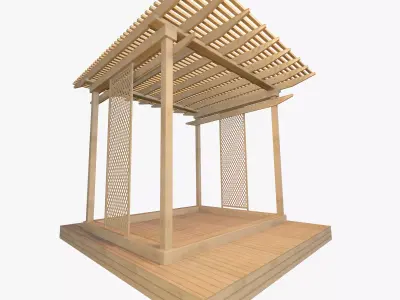 Wooden Pergola 3D model