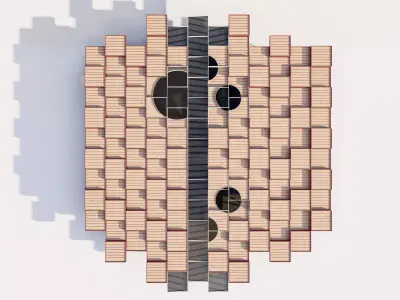 Architectural Parking Canopy with Glass Roofing pergola Low-poly 3D model