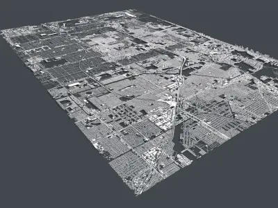 Cityscape  Miami Florida USA 3D model