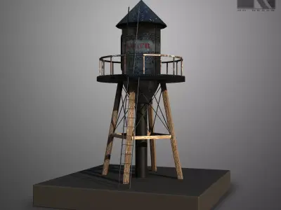 Oil Tank Low-poly 3D model