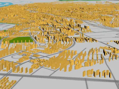 Haerbin City urban planning maquett  building 3D Topography 3D model