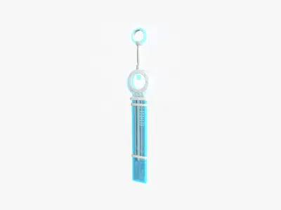 SciFi Sword A04 White Blue - Character Design Fashion Low-poly 3D model
