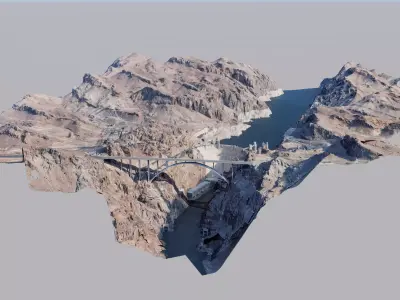 Hoover Dam  Low-poly 3D model