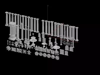 European style architecture and decorative components Texture