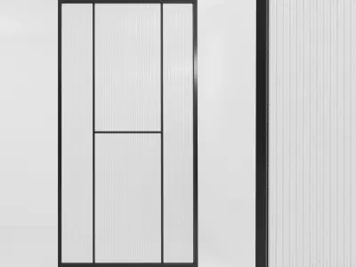 Glass partition door 74 Low-poly 3D model