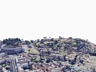 Colosseum and The Roman Forum Low-poly 3D model