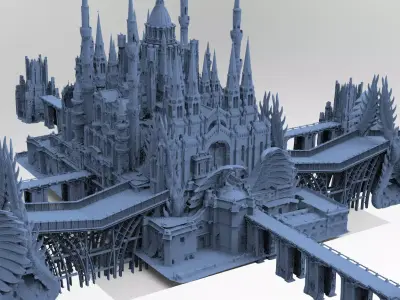 Gothic Palace Victorian exterior 2  3D model