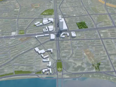 Jilin China 60km Low-poly 3D model