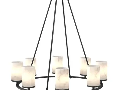 Windham Round Alabaster Chandelier 3D model