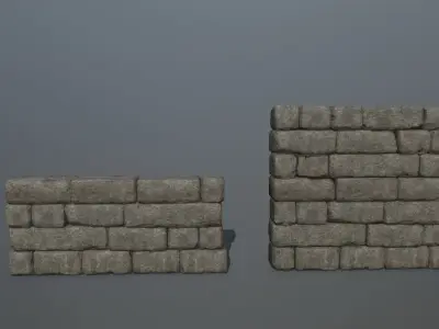 stones stone wall Low-poly 3D model
