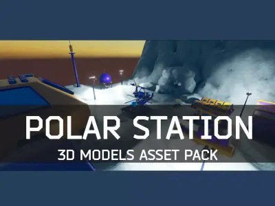 Polar Station Low-poly 3D model