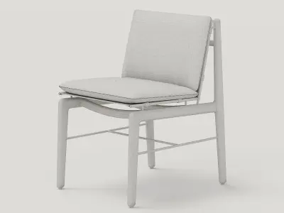DWR Finn dining table and Finn dining chair  3D model
