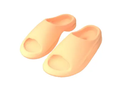 Plastic Slippers v1 004 Low-poly 3D model