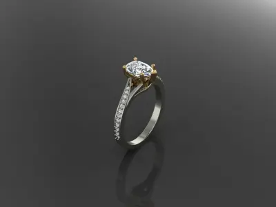 Women Band with Central Groove and Polished Smooth Finish 3D print model
